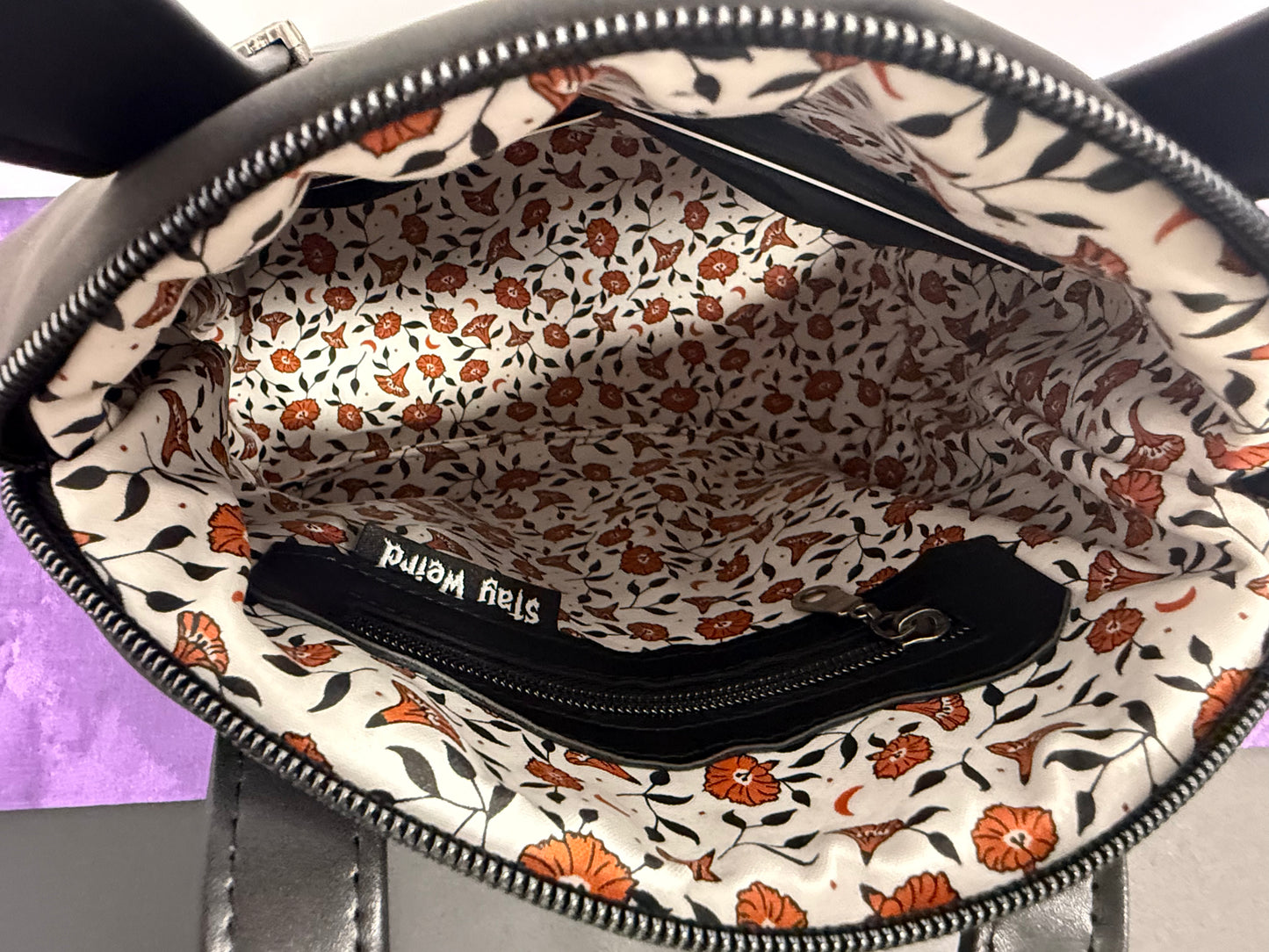 Black bag with skull details