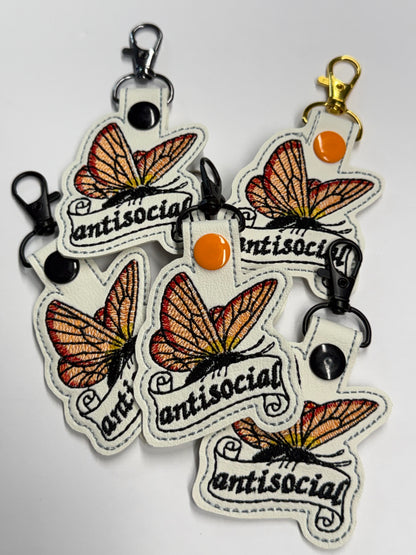 Anti-social butterfly key fob