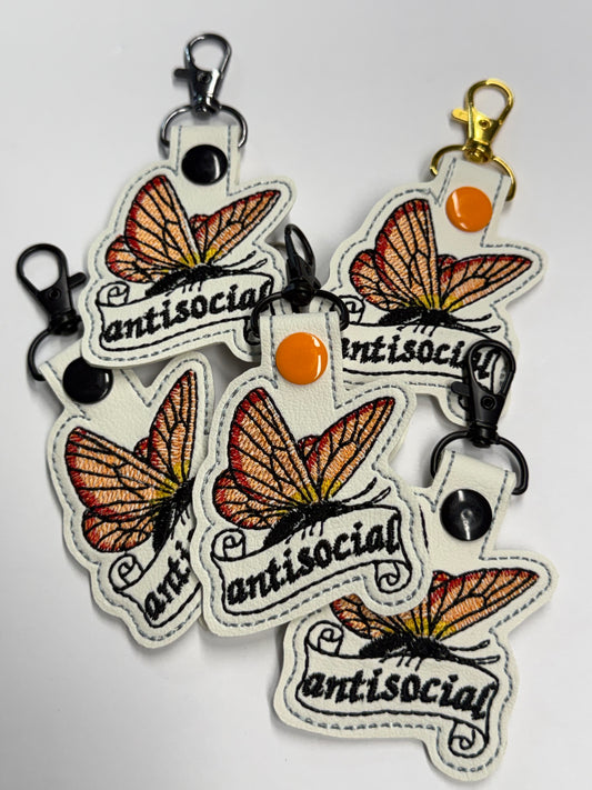 Anti-social butterfly key fob