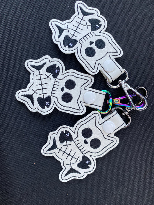 Cat Skull/ Skeleton Fish Key Fob